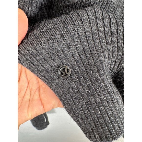 Lululemon Sweat and Savasana merino wool turtle neck sweater charcoal‎ sz 8 - Picture 6 of 6